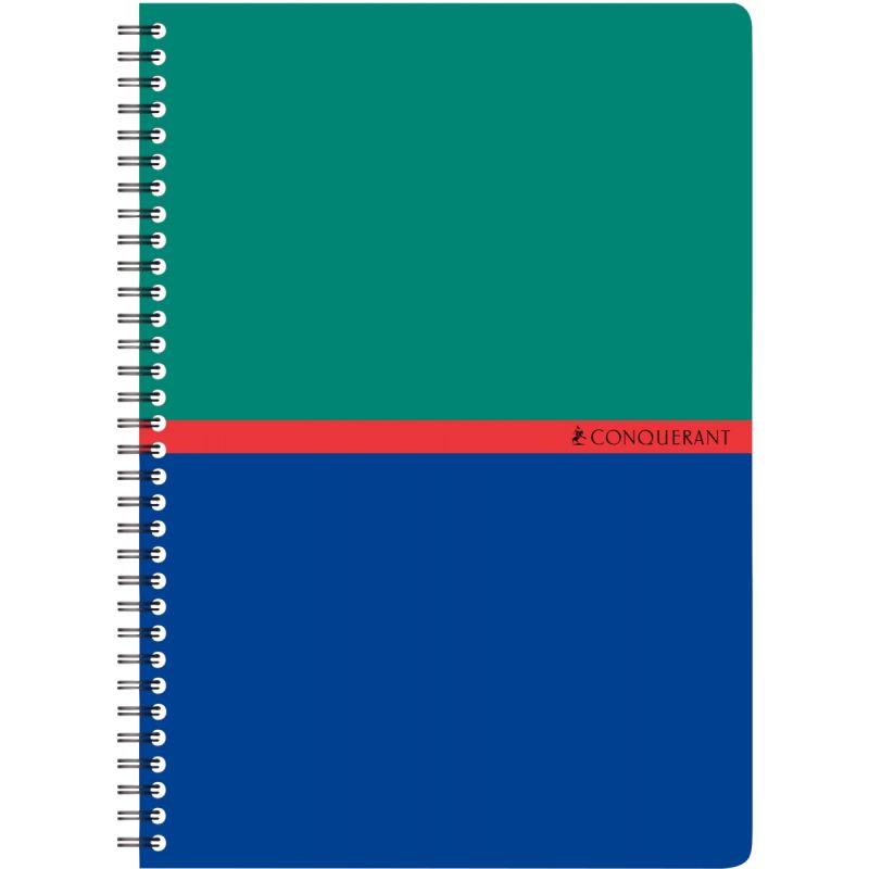 Carnet à reliure intégrale 180 pages CONQUERANT, format A5, quadrillé 5x5, papier 70g