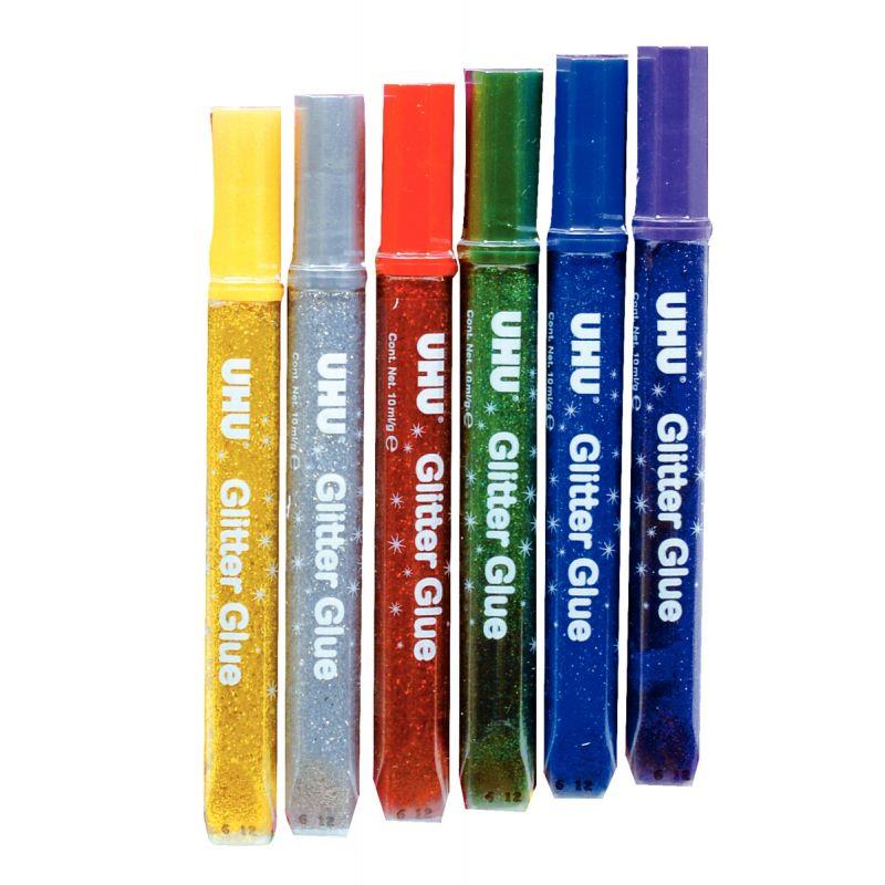 Blister de 6 tubes glitter de 10ml glue assorties