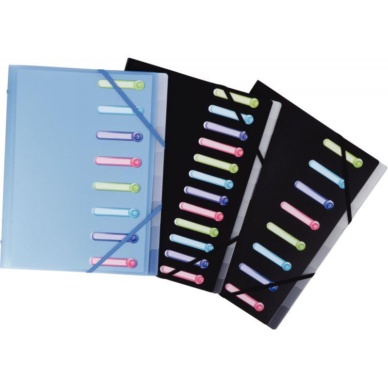 Trieur en polypropylène CHROMALINE 8 compartiments, coloris assortis
