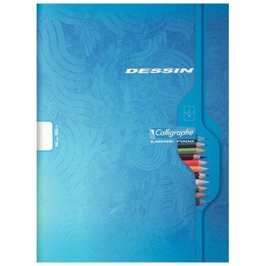 Cahier de dessin 96 pages, format 24x32 cm, uni blanc, papier 120g