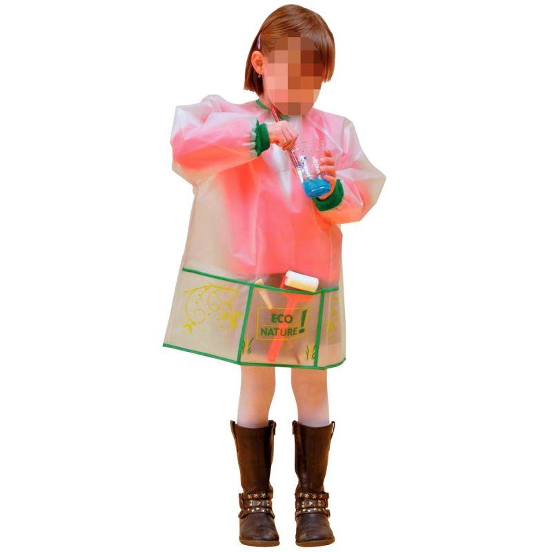 Tablier écologique enfant modèle 3 - 5 ans  coloris blanc et vert