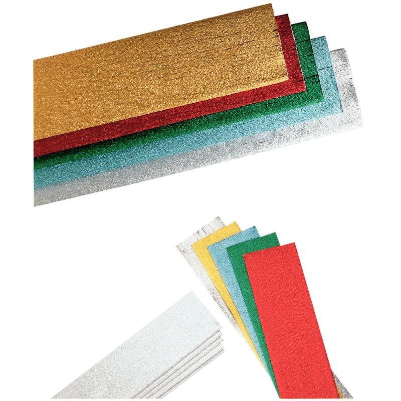 Paquet de 5 feuilles de crépon métallisé 250x50 cm assortis