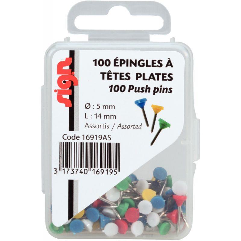 Boite de 100 épingles 5mm assortis