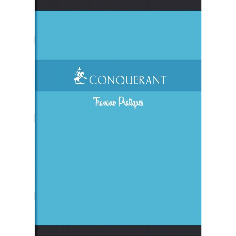 Cahier travaux pratiques CONQUERANT, piqûre 64 pages, format A4, seyès 70g/uni 90g, couverture carte