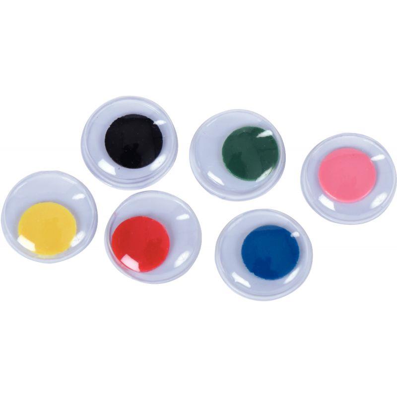 Sachet de 200 yeux mobiles à coller diamètre 10 mm 5 couleurs assorties