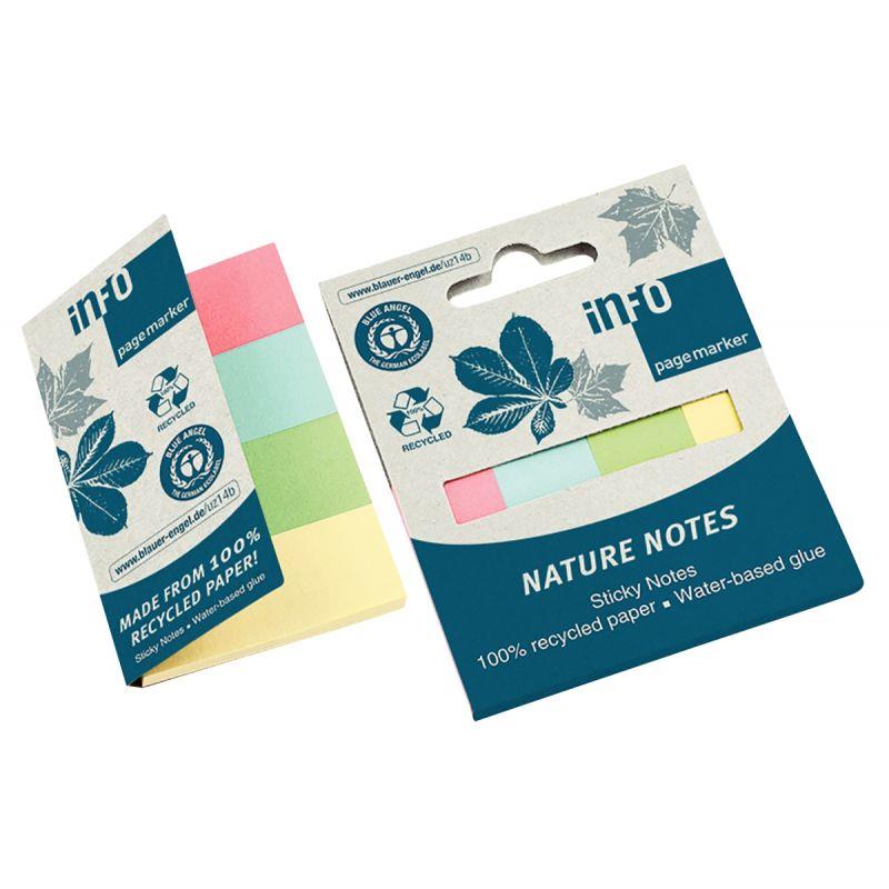 Etui de 4 distributeurs de 40 marque-pages  en papier recyclés couleurs assorties