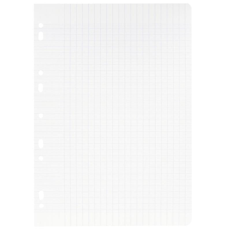 Sachet de 50 feuillets mobiles, format A4, seyès, papier 80g, blanc