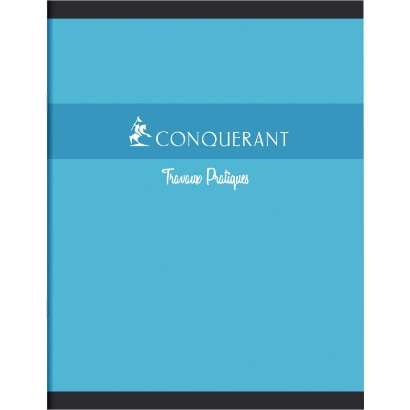 Cahier travaux pratiques CONQUERANT, piqûre 48 pages seyès/uni, format 17x22 cm