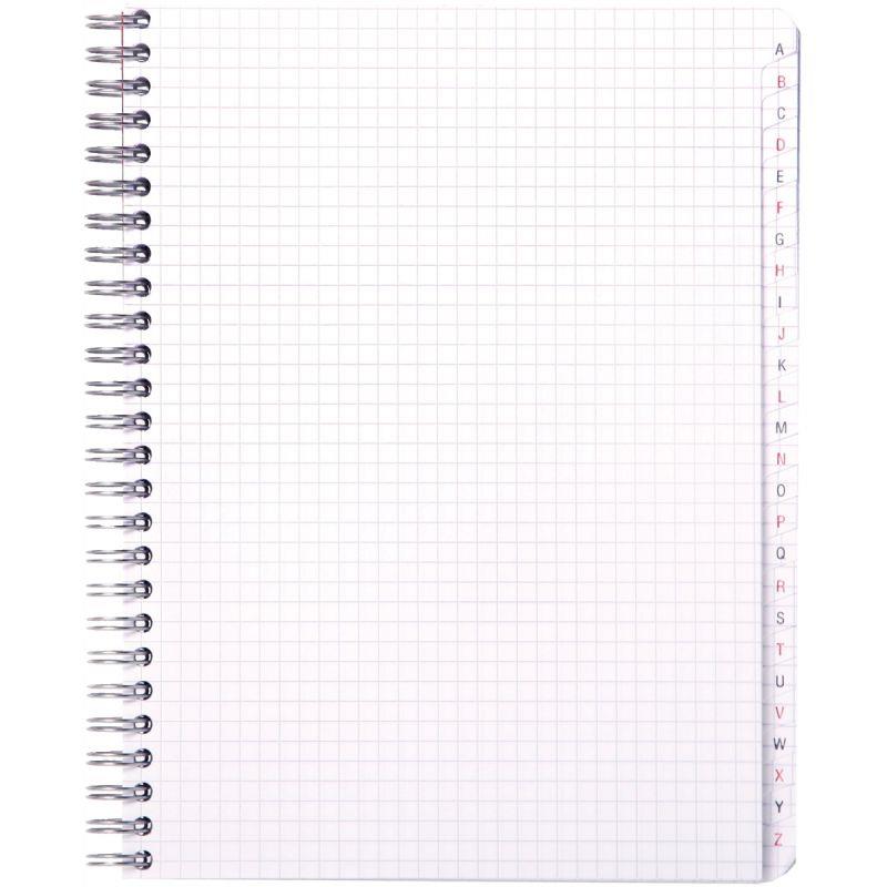 Répertoire à reliure intégrale 180 pages, format 17x22 cm, quadrillé 5x5, papier 70g