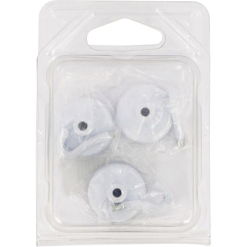 Blister 3 crochets de suspension magnétique diamètre 25mm blanc