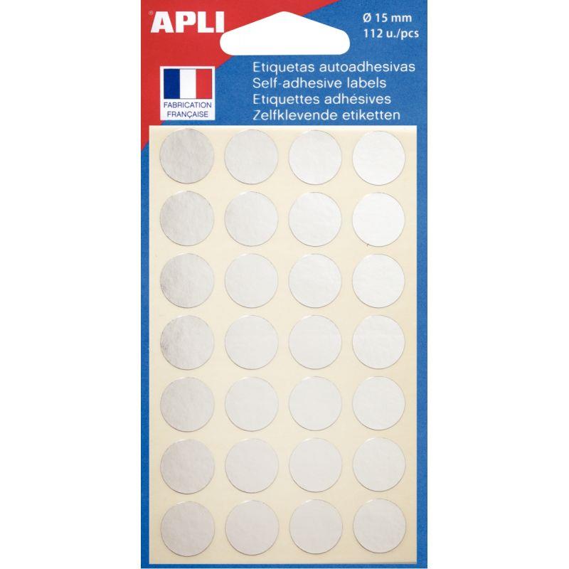 112 adhésives 15 mm argent